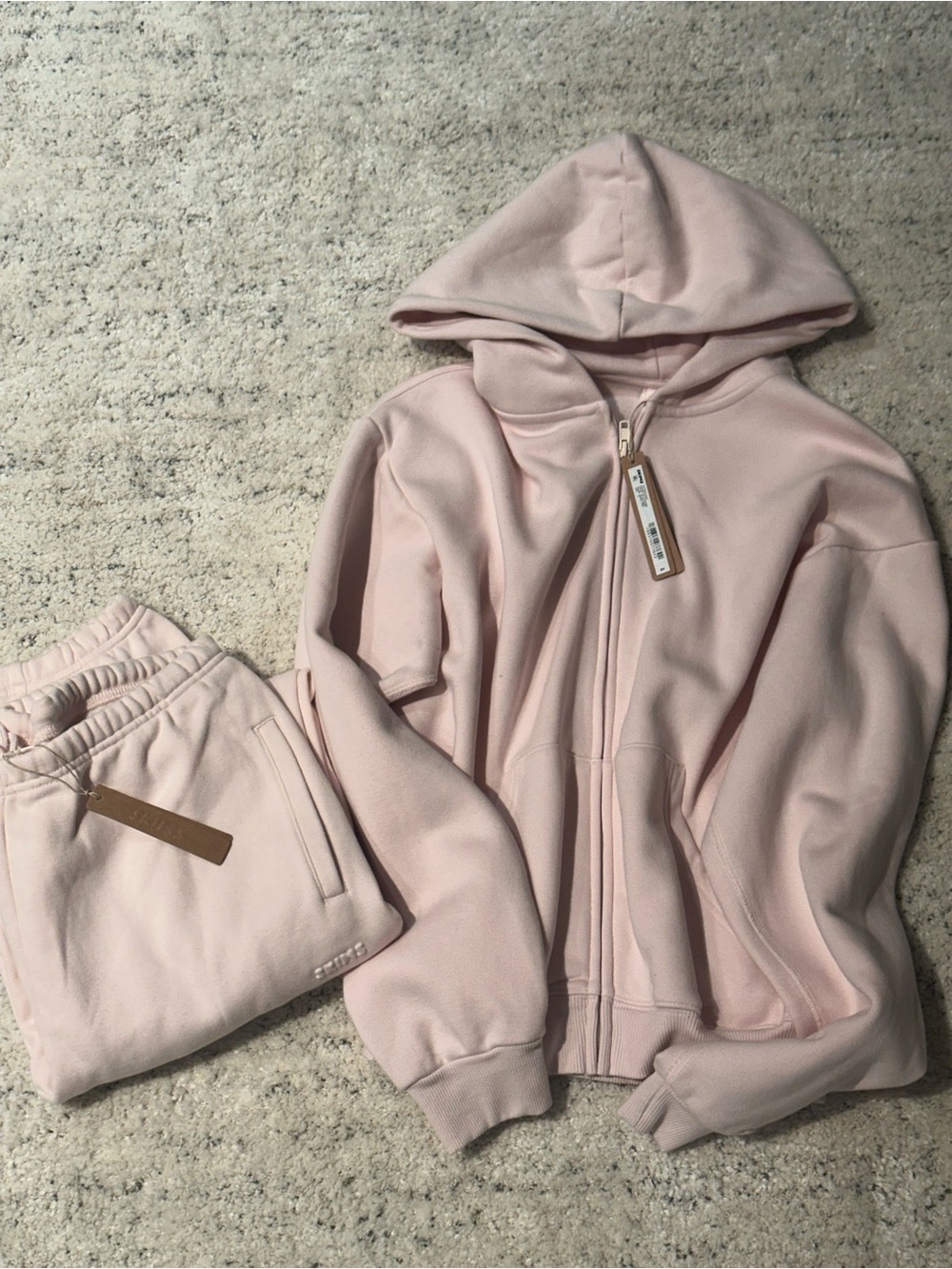 SKIMS Barely Pink Zip Hoodie & Jogger Set - Picture 2 of 3